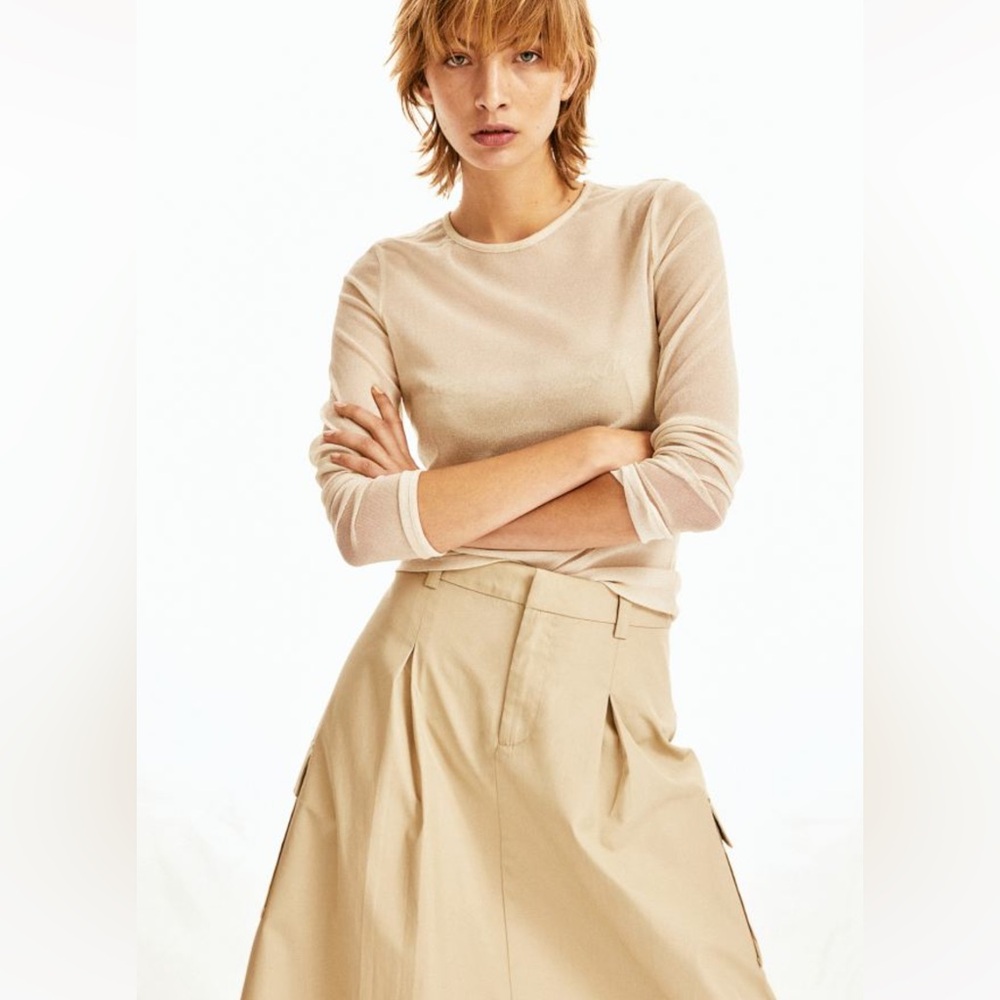 H&M khaki cargo skirt